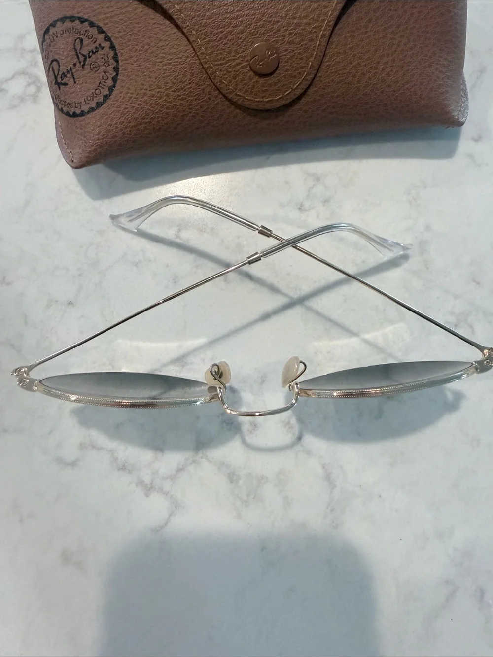 Ray-Ban RB3447 Round Metal Sunglasses 53mm Gold G-15 Green Lenses